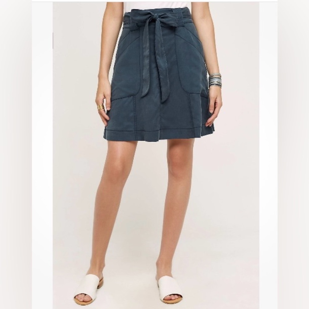 casual summer cool mom Anthropologie HD in Paris bryden gray/blue skirt size 0